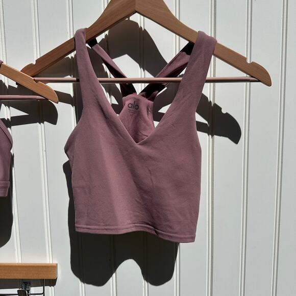 Alo Yoga Woodrose Airlift 7/8 Leggings Intrigue Wild Thing Real Bra Tank XS Set - Picture 6 of 16